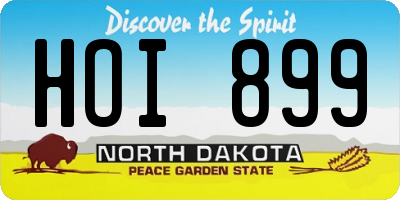 ND license plate HOI899