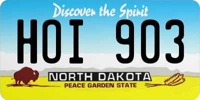 ND license plate HOI903