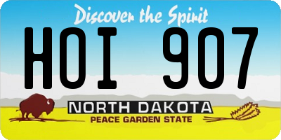 ND license plate HOI907