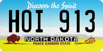 ND license plate HOI913