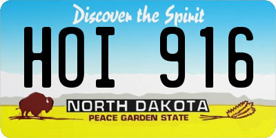 ND license plate HOI916