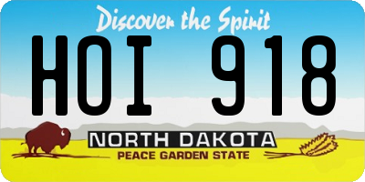 ND license plate HOI918