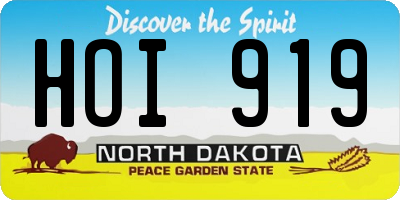 ND license plate HOI919