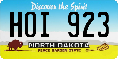 ND license plate HOI923