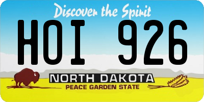 ND license plate HOI926