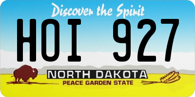 ND license plate HOI927