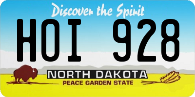 ND license plate HOI928
