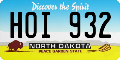 ND license plate HOI932