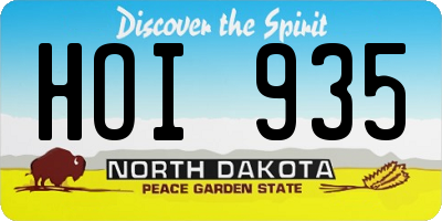 ND license plate HOI935