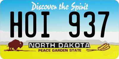 ND license plate HOI937