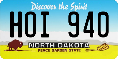 ND license plate HOI940