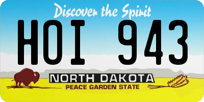 ND license plate HOI943