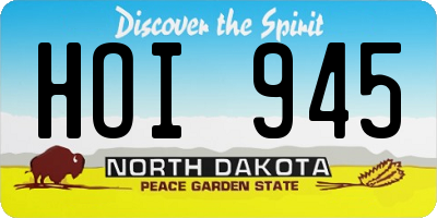 ND license plate HOI945