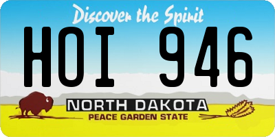 ND license plate HOI946
