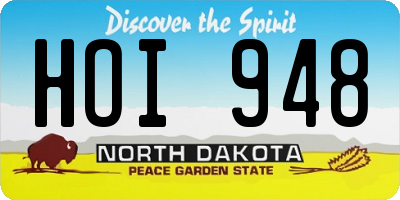 ND license plate HOI948