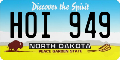 ND license plate HOI949