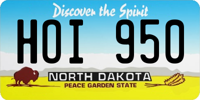 ND license plate HOI950