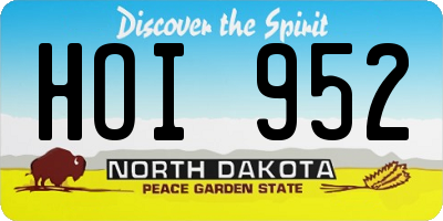 ND license plate HOI952