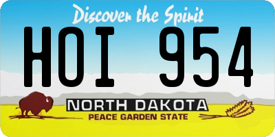 ND license plate HOI954