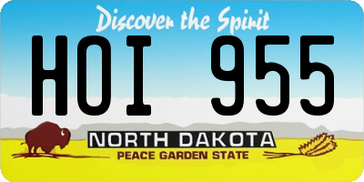 ND license plate HOI955