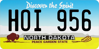 ND license plate HOI956