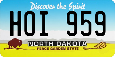 ND license plate HOI959