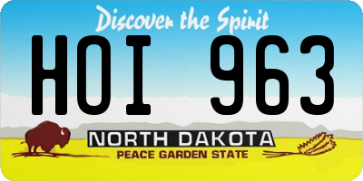 ND license plate HOI963