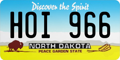 ND license plate HOI966