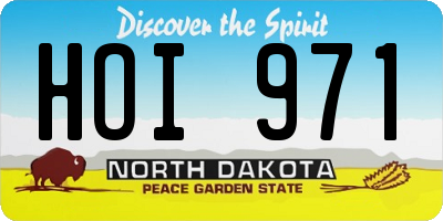 ND license plate HOI971