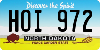 ND license plate HOI972