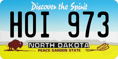 ND license plate HOI973