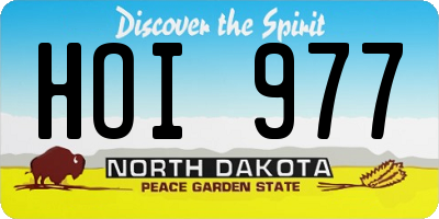 ND license plate HOI977
