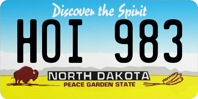 ND license plate HOI983