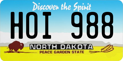 ND license plate HOI988