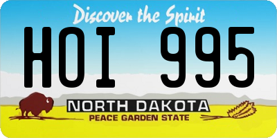 ND license plate HOI995