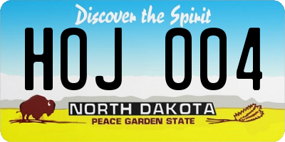 ND license plate HOJ004