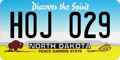 ND license plate HOJ029