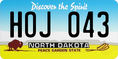ND license plate HOJ043