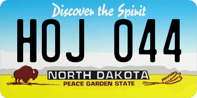 ND license plate HOJ044