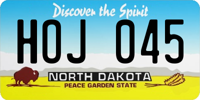 ND license plate HOJ045