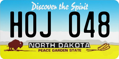 ND license plate HOJ048