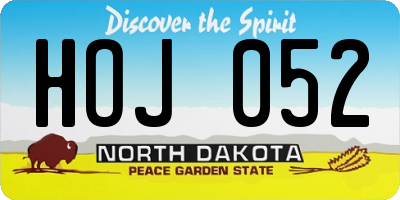 ND license plate HOJ052