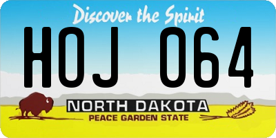 ND license plate HOJ064