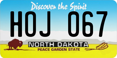 ND license plate HOJ067