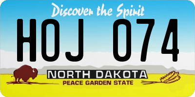 ND license plate HOJ074