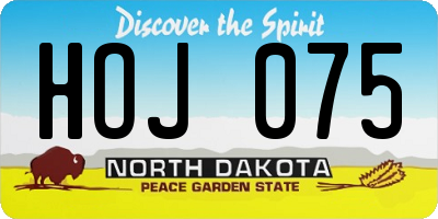 ND license plate HOJ075