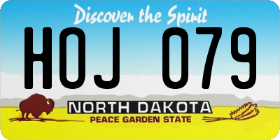 ND license plate HOJ079