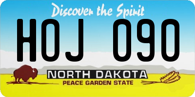 ND license plate HOJ090