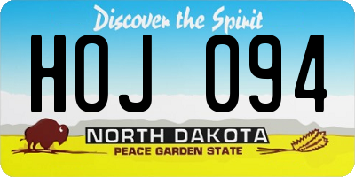 ND license plate HOJ094
