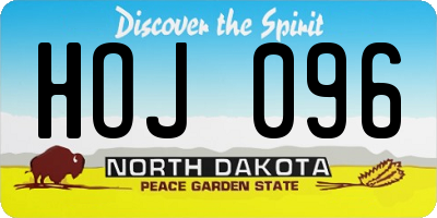 ND license plate HOJ096